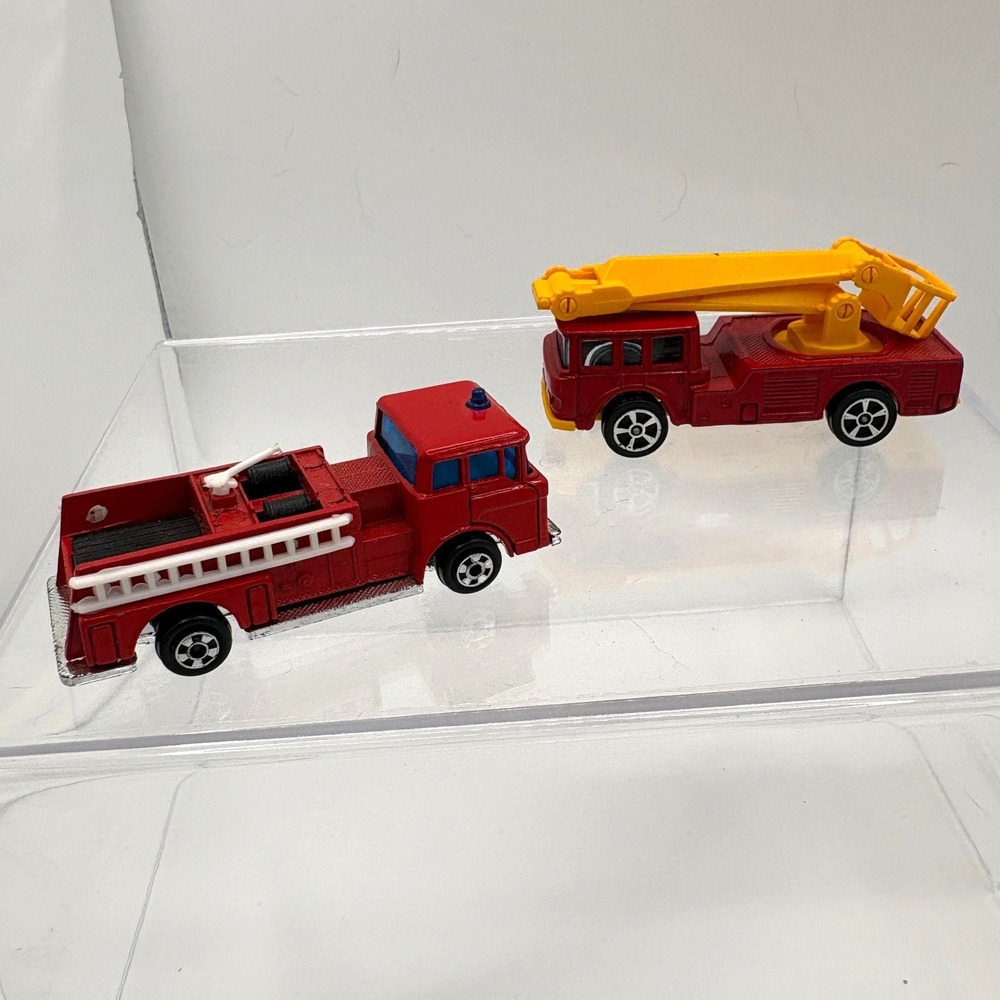 Vintage Corgi Juniors Simon Snorkel & Zylmex P337 Diecast Fire Engine Lot of 2